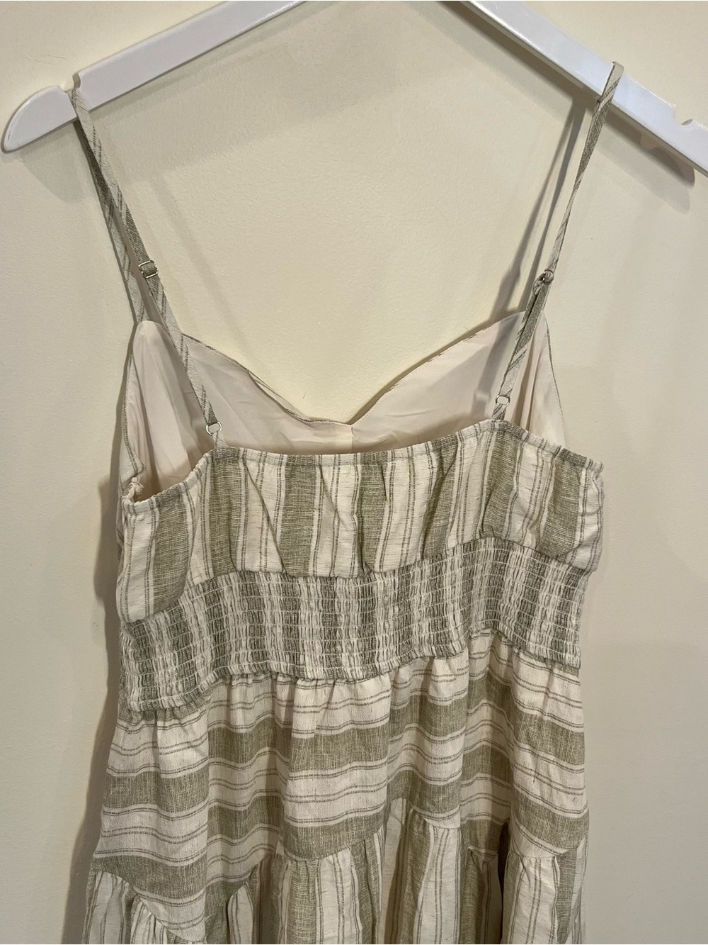 Amaya Spaghetti Strap Midi Dress by Blu Pepper Medium Smocked Chevron Striped - Picture 7 of 10